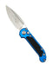 Microtech LUDT Auto Folding Knife Blue/Grip Inlay 3.4" Drop Point Stonewash 1135-10BL