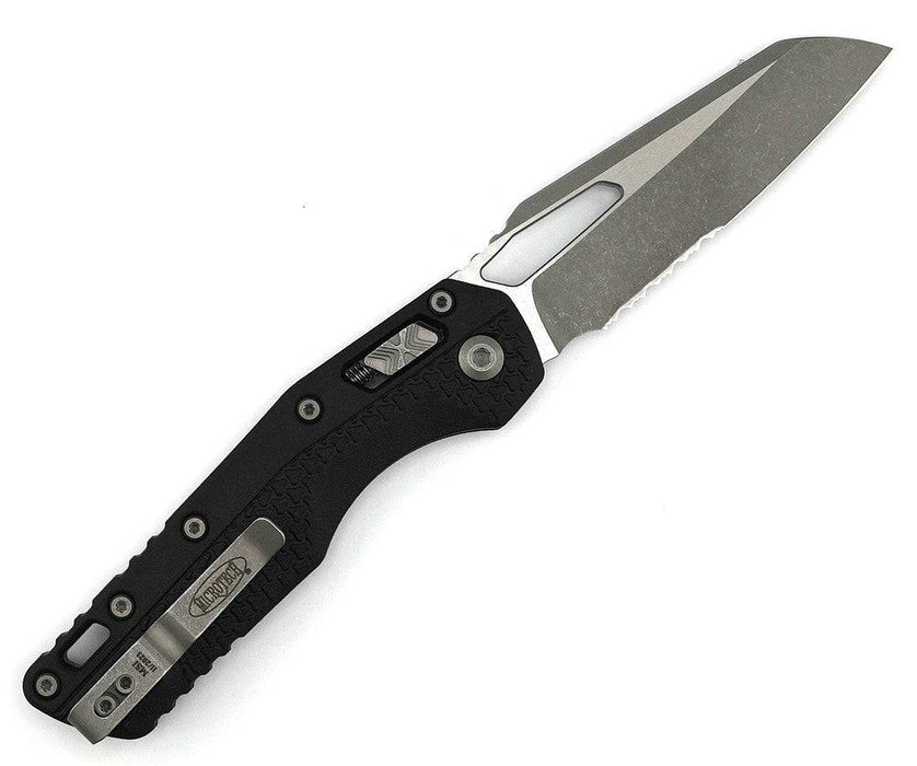 Microtech MSI Ram-Lok Serrated Single Edge Knife Tri-Grip Black Polymer Handle