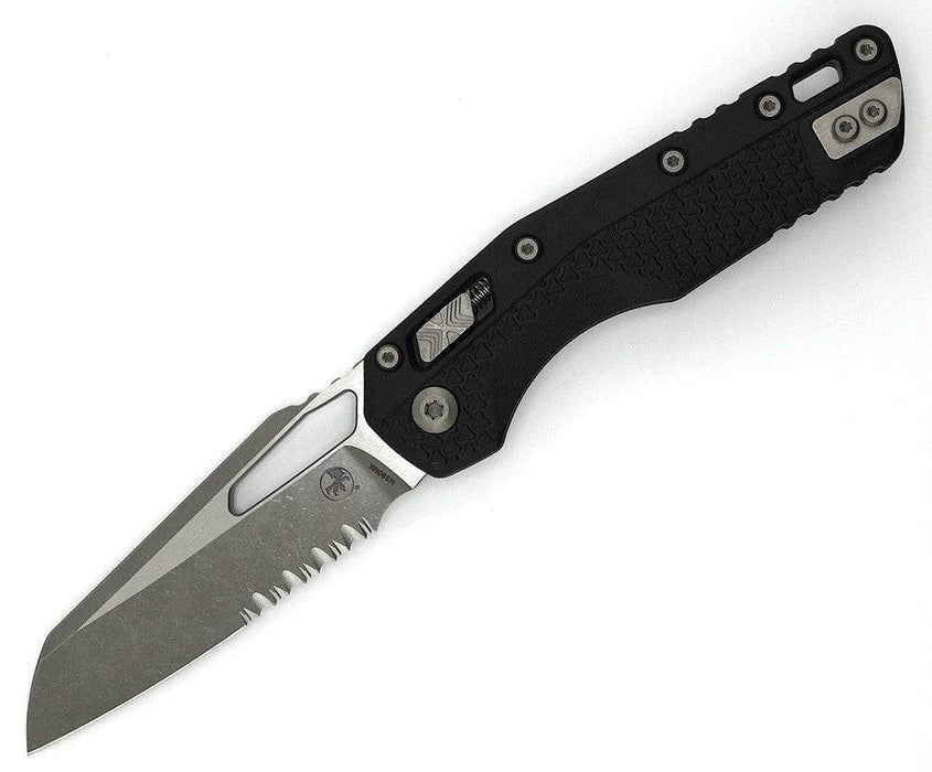 Microtech MSI Ram-Lok Serrated Single Edge Knife Tri-Grip Black Polymer Handle