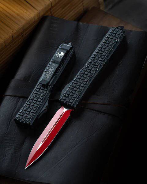 Microtech Sith Lord Ultratech 122-1 SL OTF 3.46" Red Double Edge Plain Blade