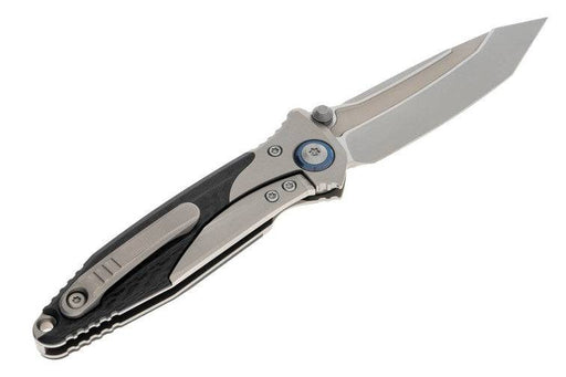 Microtech Socom Bravo Mini Manual Folding Knife 3.5" M390 Tanto Plain Blade Titanium Handles Carbon Fiber