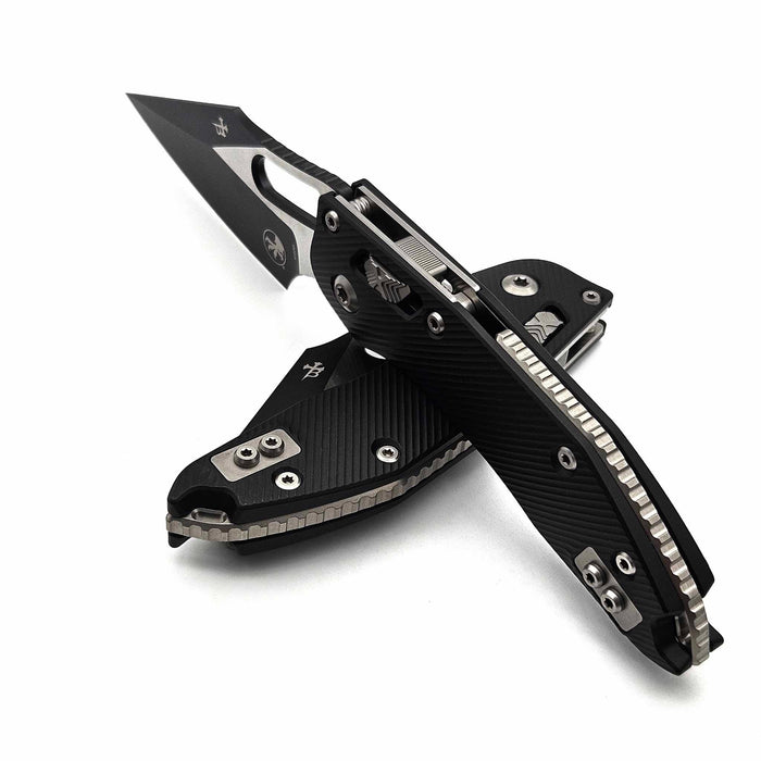 Microtech Stitch Ram-Lok 169RL-1FL Fluted Black Aluminum Black Standard