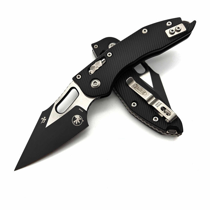 Microtech Stitch Ram-Lok 169RL-1FL Fluted Black Aluminum Black Standard