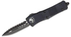 Microtech Troodon Tactical Auto OTF Knife Black Plain/Serrated D/E Blade