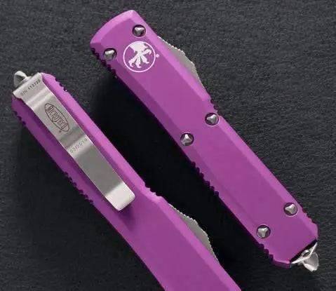 Microtech Ultratech D/E 122-6VI Satin Full Serrated Violet Knife