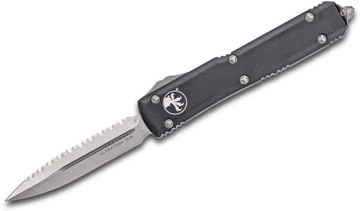 Microtech Ultratech OTF 3.46" Satin Plain/Serrated D/E Black Handles 122-6