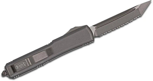 Microtech Ultratech Tactical Auto OTF 3.46" Fully Serrated Black Tanto Blade,