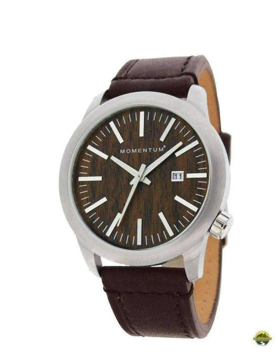 Momentum Logic SS 42 Leather Watch