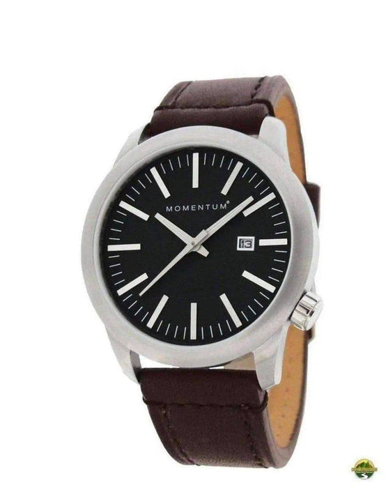 Momentum Logic SS 42 Leather Watch