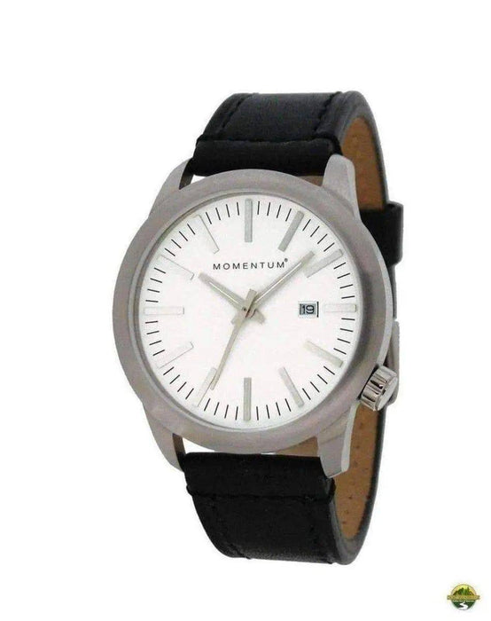 Momentum Logic SS 42 Leather Watch