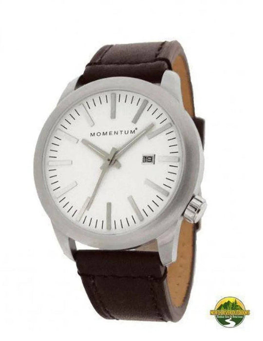 Momentum Logic SS 42 Leather Watch