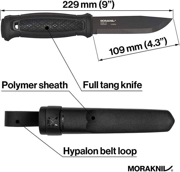 Mora Garberg M-13716 Fixed 4.3" Black Carbon Steel (Sweden)