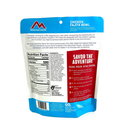 Mountain House Chicken Fajita Pro-Pak Hiking, Survival & Emergency Food (Pouch)