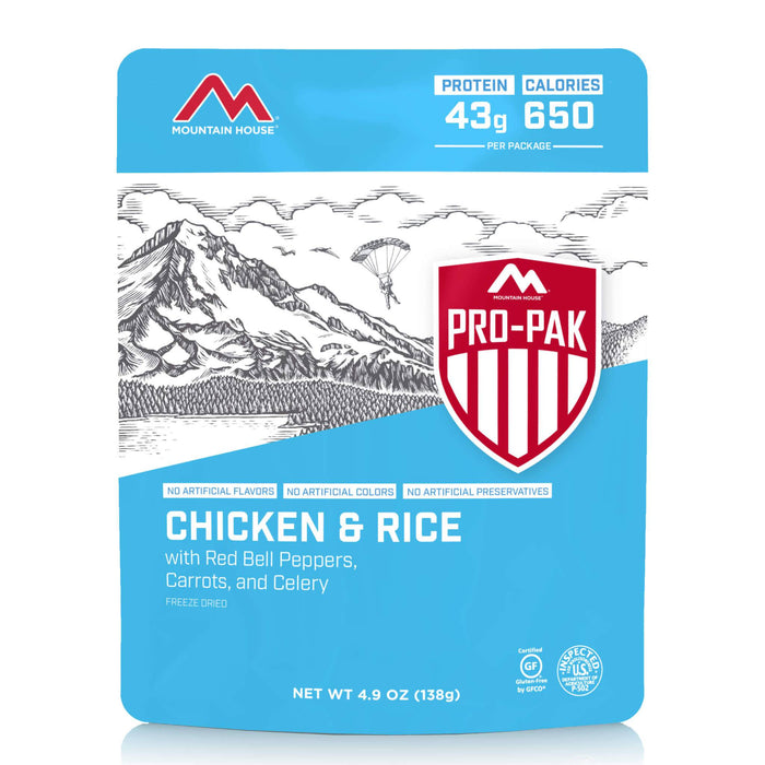 Mountain House Chicken & Rice Pro-Pak Hiking, Survival & Emergency Food (Pouch)