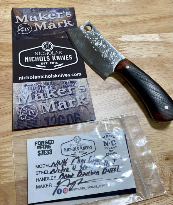 Nic Nichols Mini Cleaver Makers Mark Bourbon Handles Limited Edition