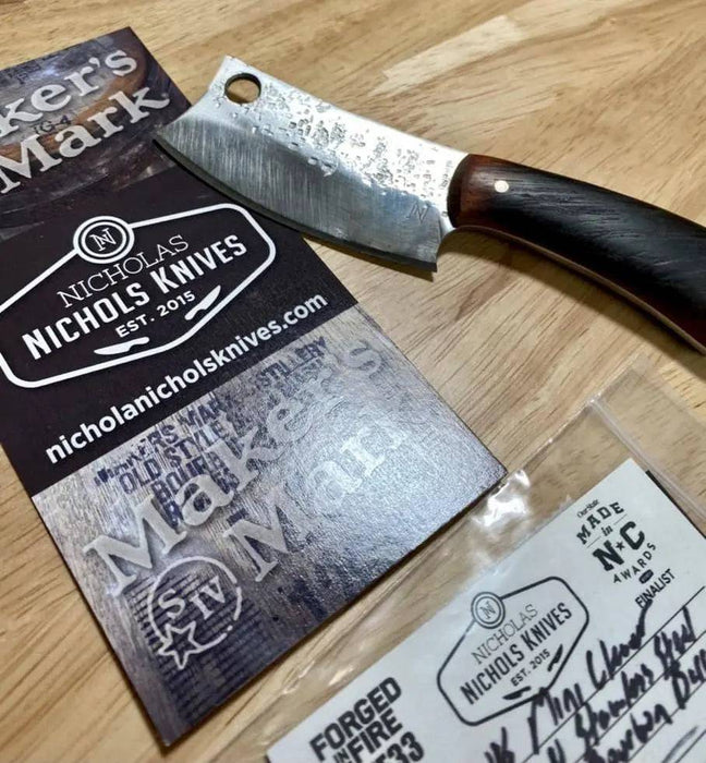 Nic Nichols Mini Cleaver Makers Mark Bourbon Handles Limited Edition