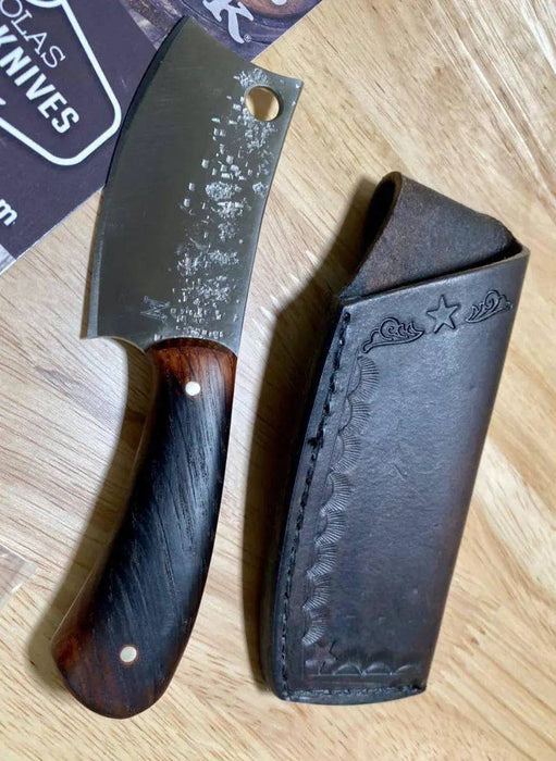 Nic Nichols Mini Cleaver Makers Mark Bourbon Handles Limited Edition