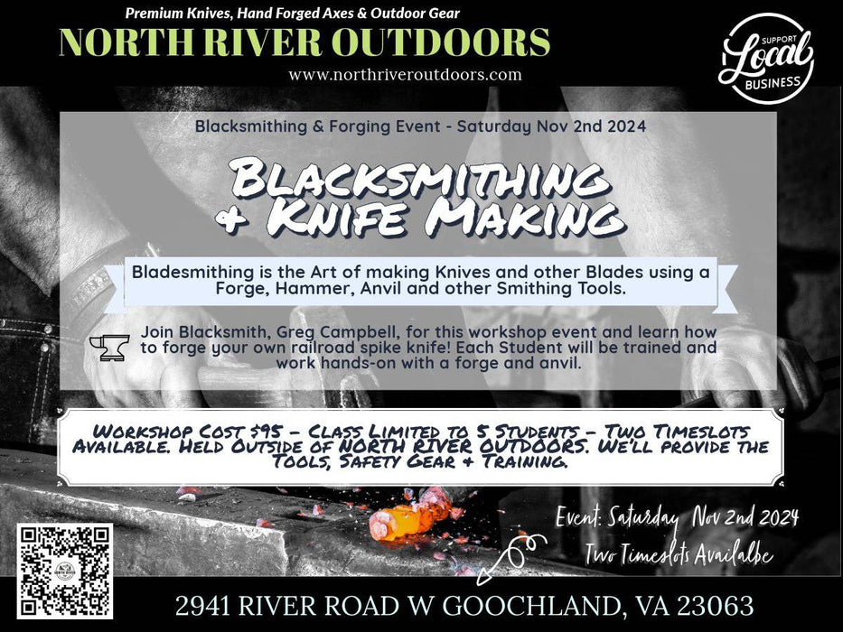 Blacksmithing & Knife Making Class (Nov 2nd 2024)