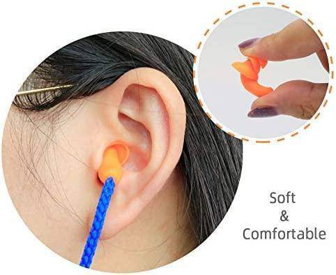 Ear Plugs Reusable Silicone with Cord (1 Set)