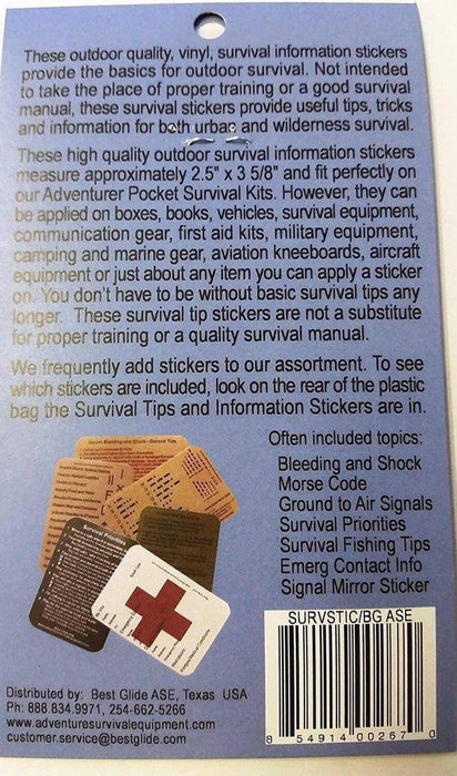 Best Glide ASE Survival Tips Information Stickers