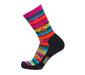 Point6 Bolivian Stripe, Extra Light, 3/4 Crew, Black, Large Socks