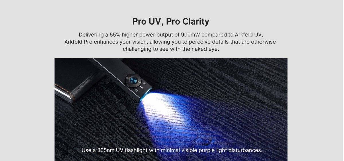 Arkfeld Pro Flashlight with LED Light, UV and Laser Flashlight 1300 Max Lumens