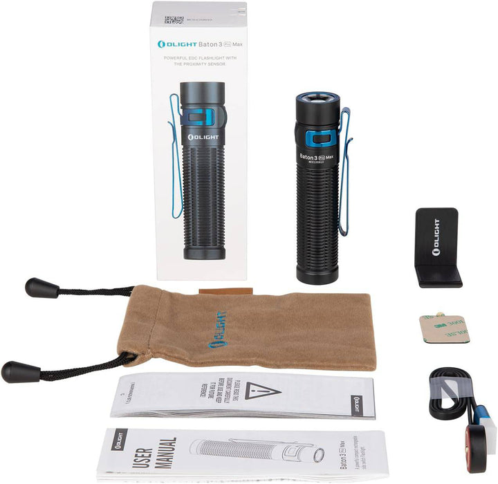 Olight Baton 3 Pro Max 2500 Lumens Rechargeable Compact Flashlight (Cool White)