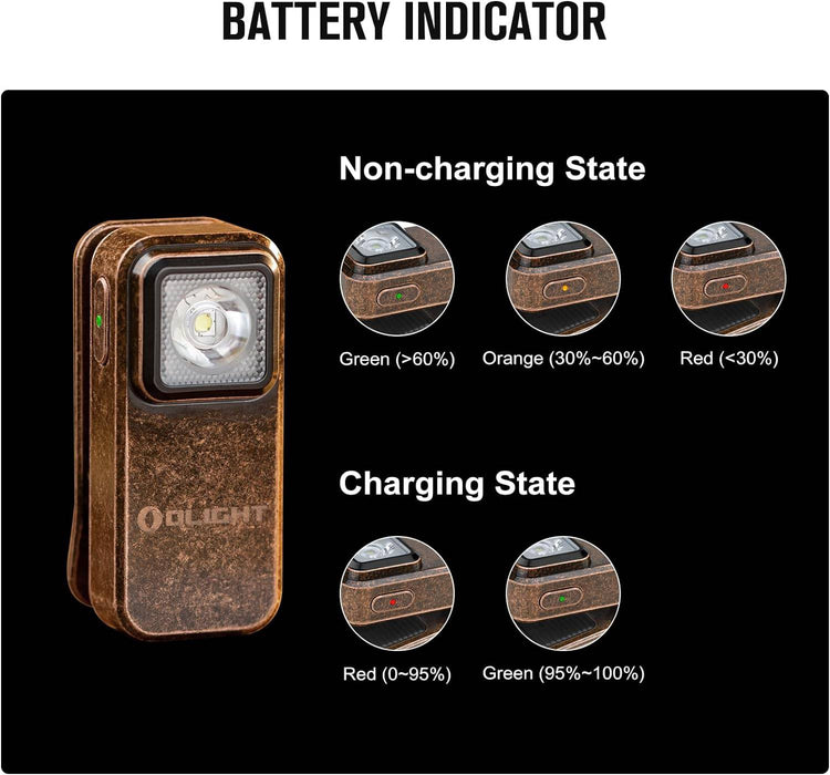 OLIGHT Oclip Rechargeable Flashlight 300 Lumens USB C Charging