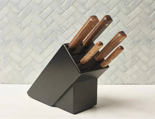 OLD HICKORY 5 PC KITCHEN KNIFE SET WITH BLOCK (USA) )