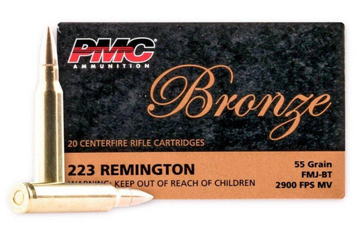 PMC Bronze 223 Remington Ammo 55 Grain FMJ 20 RDS