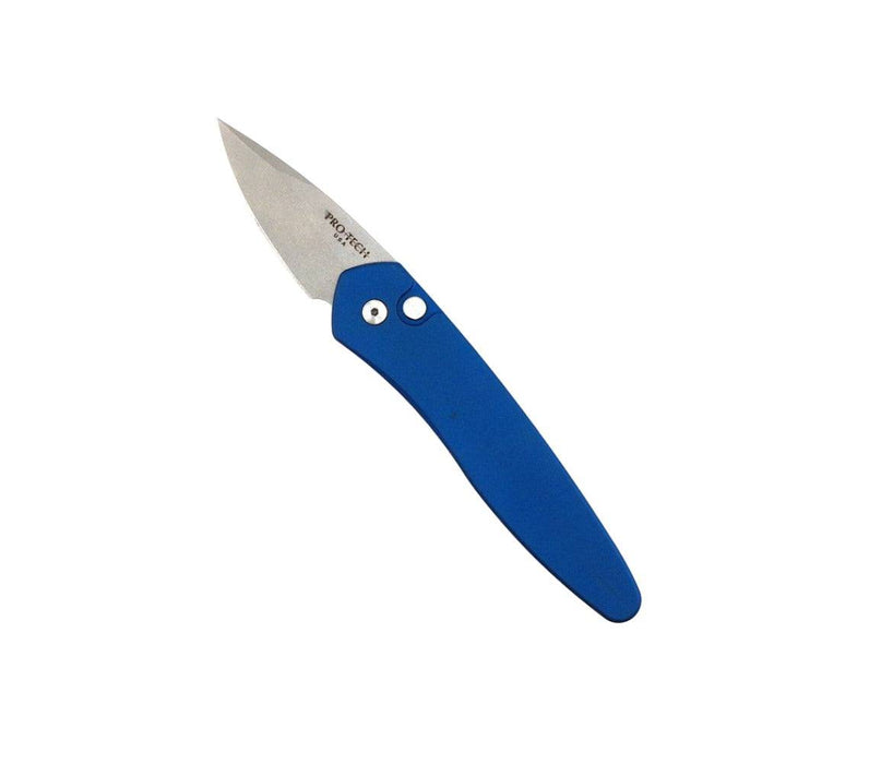 Pre-Owned Pro-Tech Half Breed Auto 3605-BLUE Handle Stonewash Blade