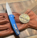 Pro-Tech 5301-BLUE Malibu Manual Flipper Knife 3.30" MagnaCut Stonewashed Wharncliffe Blue Handles