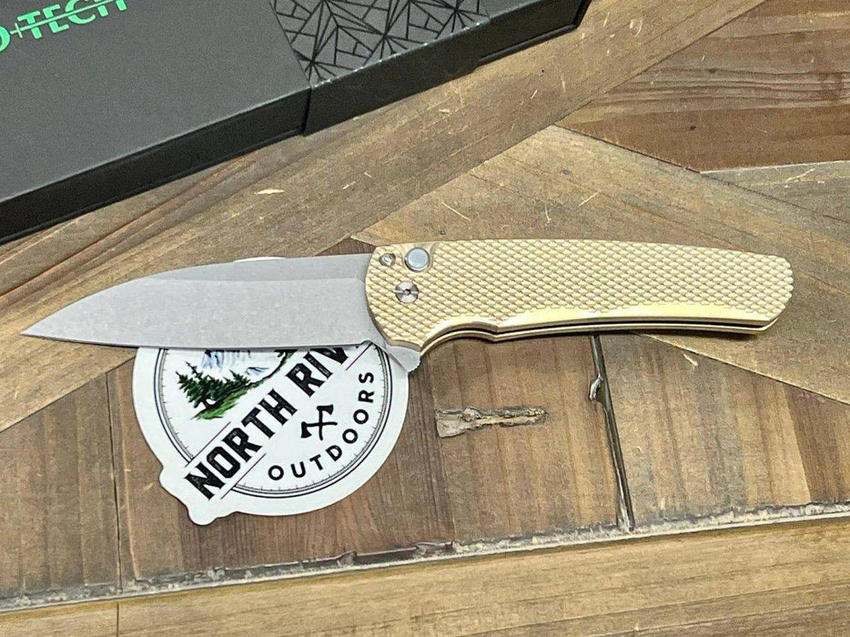 Pro-Tech 5311 Malibu Manual Flipper Knife 3.30" MagnaCut Stonewashed Wharncliffe Bronze Handle