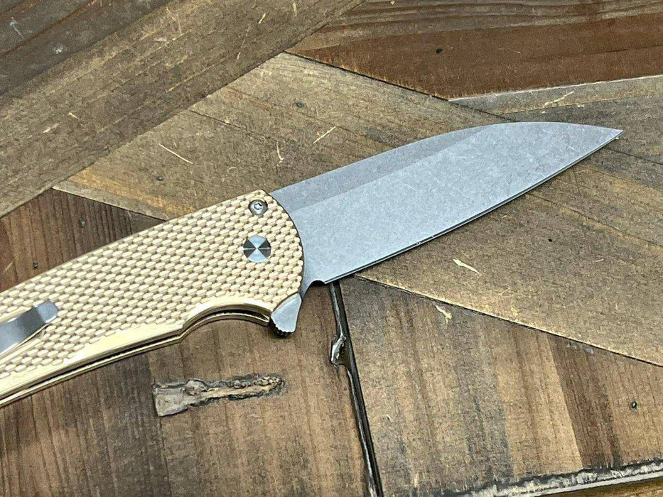 Pro-Tech 5311 Malibu Manual Flipper Knife 3.30" MagnaCut Stonewashed Wharncliffe Bronze Handle