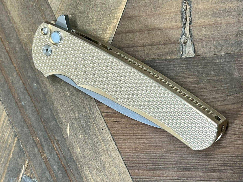 Pro-Tech 5311 Malibu Manual Flipper Knife 3.30" MagnaCut Stonewashed Wharncliffe Bronze Handle