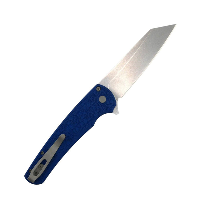 Pro-Tech 5405-BLUE Nexus Malibu Manual Flipper Knife 3.25" MagnaCut Stonewashed Reverse Tanto w/ Blue "Nexus" Aluminum Handles