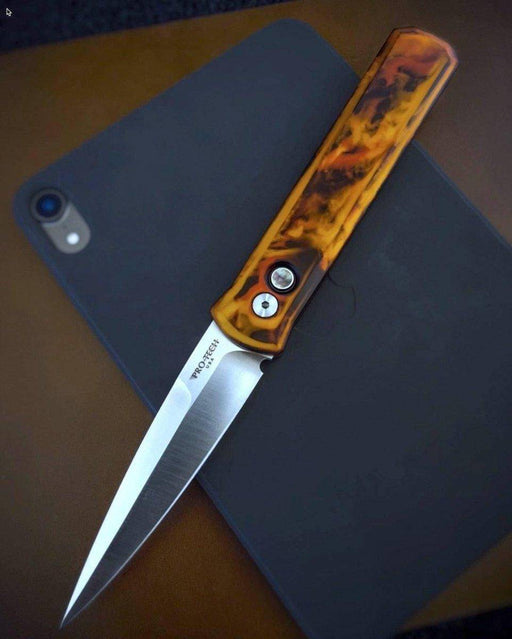 Pro-Tech 921-DF1 Godfather Auto Del Fuego Custom Knife (4")