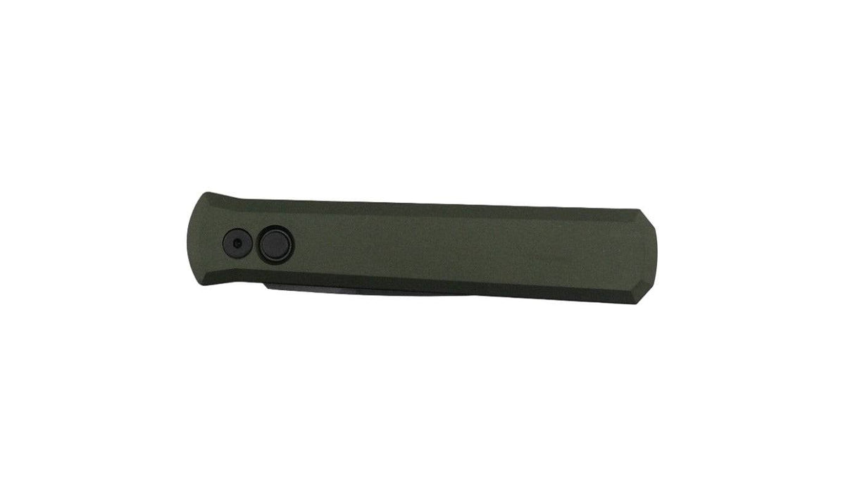 Pro-Tech 921-Green Godfather Auto Green Handle Black Blade Knife (4")