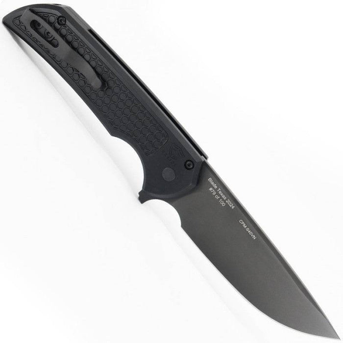 Pro-Tech Blade Show Texas Mordax Black DLC w/Abalone Button #59 or #100