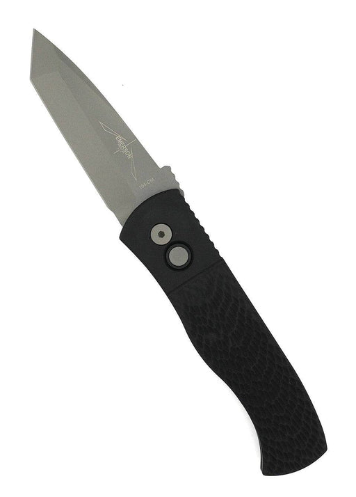 Pro-Tech E7T05 Emerson CQC7 Auto Folding Knife 3.25" 154CM Tanto Plain Blade Black Jigged Handles