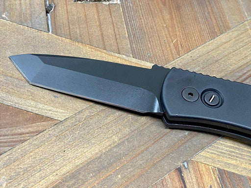 Pro-Tech Emerson E7T Operator Tritium Button Tanto Knife (3.25" Black)