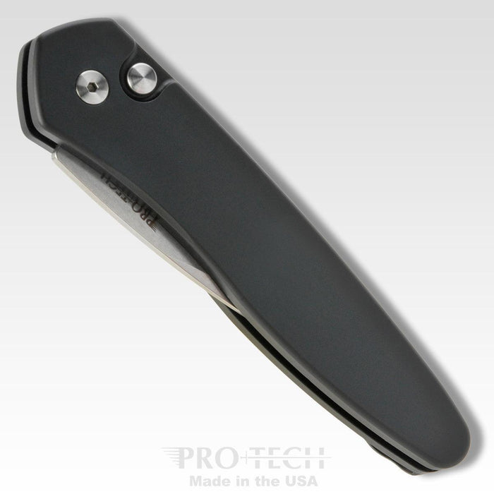 Pro-Tech Half Breed Auto 3605 Black Handle Stonewash BLade