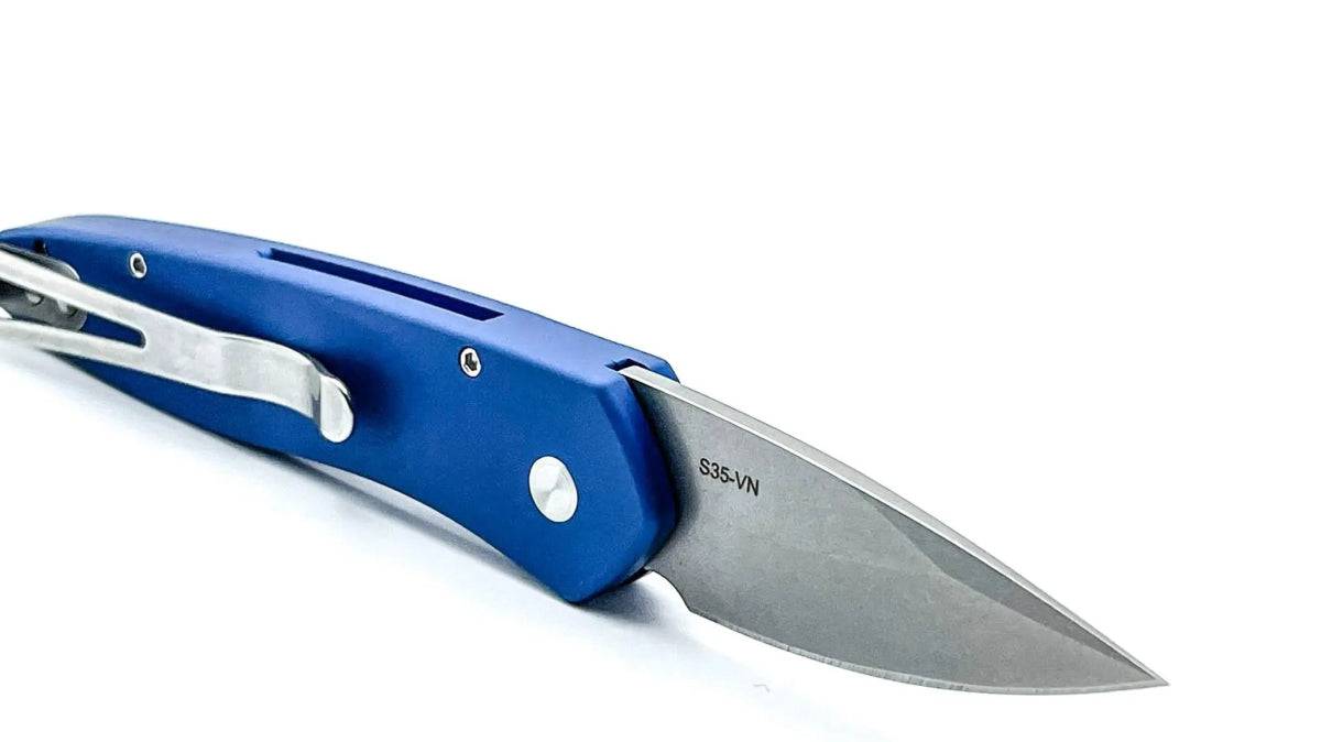 Pro-Tech Half Breed Auto 3605-BLUE Handle Stonewash BLade