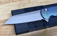 Pro-Tech Malibu 5241 Blue Titanium Custom Reverse Tanto Flipper