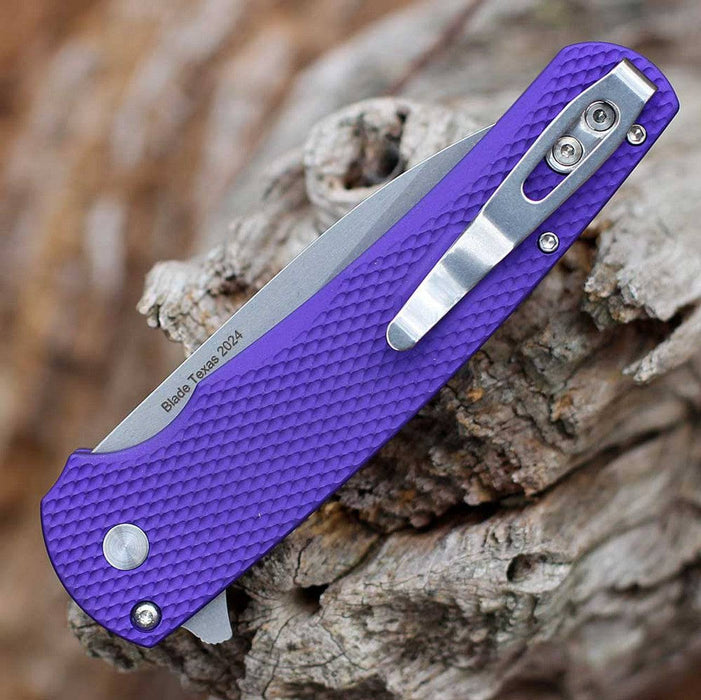 Pro-Tech Malibu Blade Show Texas Manual Flipper Knife 3.30" MagnaCut Purple