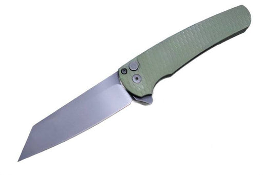 Pro-Tech Malibu Flipper Green Dragon Scale Aluminum Black DLC Blade (3.25" CPM-20CV) 5236-Green