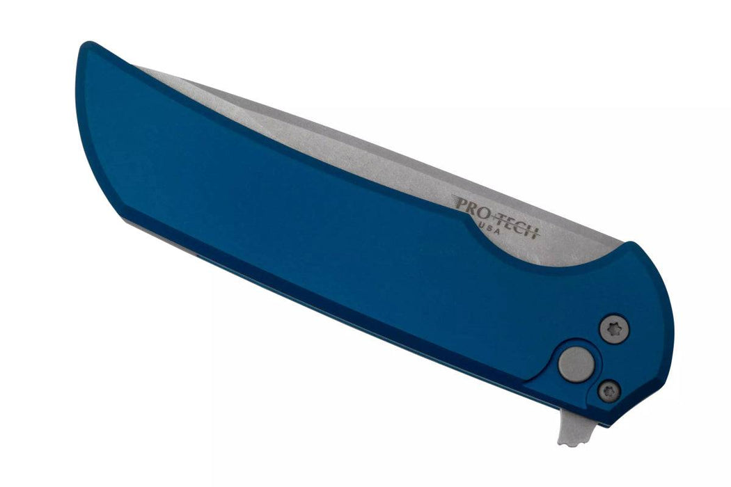 Pro-Tech Mordax MX101-Blue MagnaCut Knife Blue Handle Stonewash Plain Edge (USA)