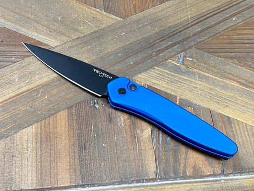 Pro-Tech Newport 3407-BLUE Auto Knife Black (3") (Blue Handle)