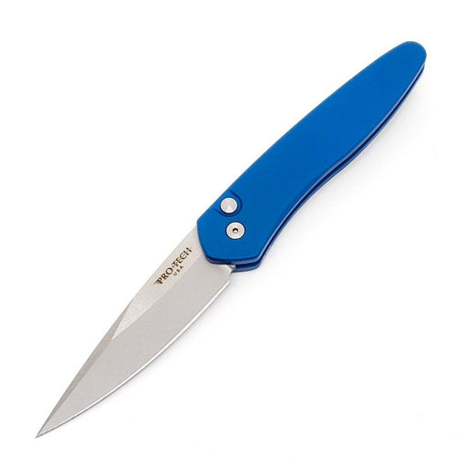 Pro-Tech Newport Auto Knife (3" Stonewash/Blue Handle) 3405-BLUE