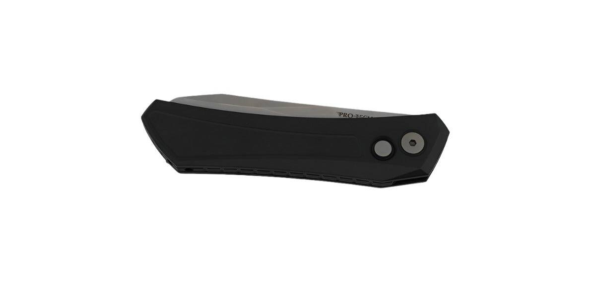 Pro-Tech Oligarch Auto Folder Black Aluminum Body Magnacut Stonewashed Plain Edge (3.25") DS101